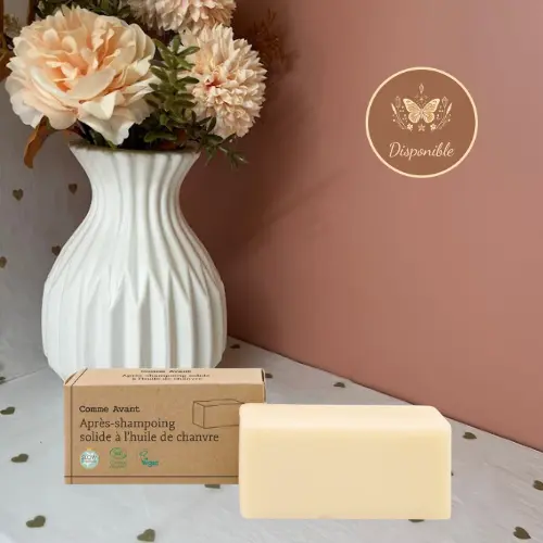 Après-shampoing solide à l’huile de chanvre
