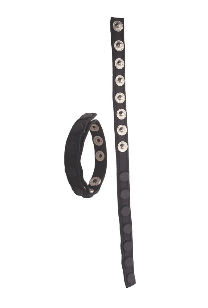 Cockring ajustable boutons-pressions - Cuir