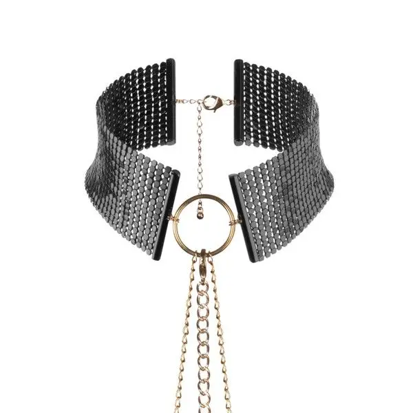 Collier buste désir métallique noir - Bijoux Indiscrets