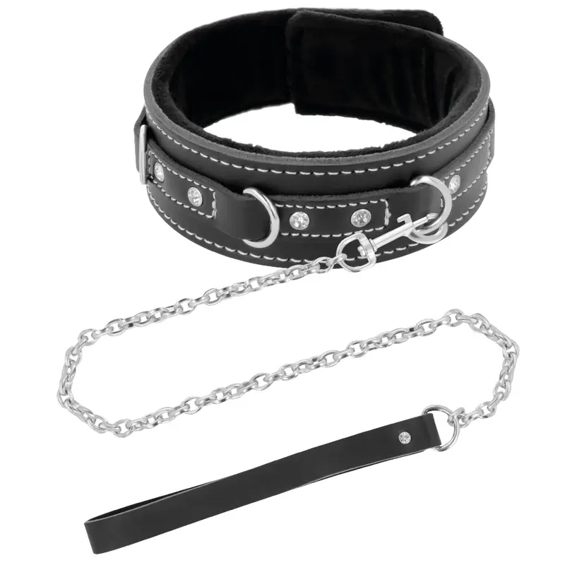 Collier de posture en cuir avec laisse - Darkness