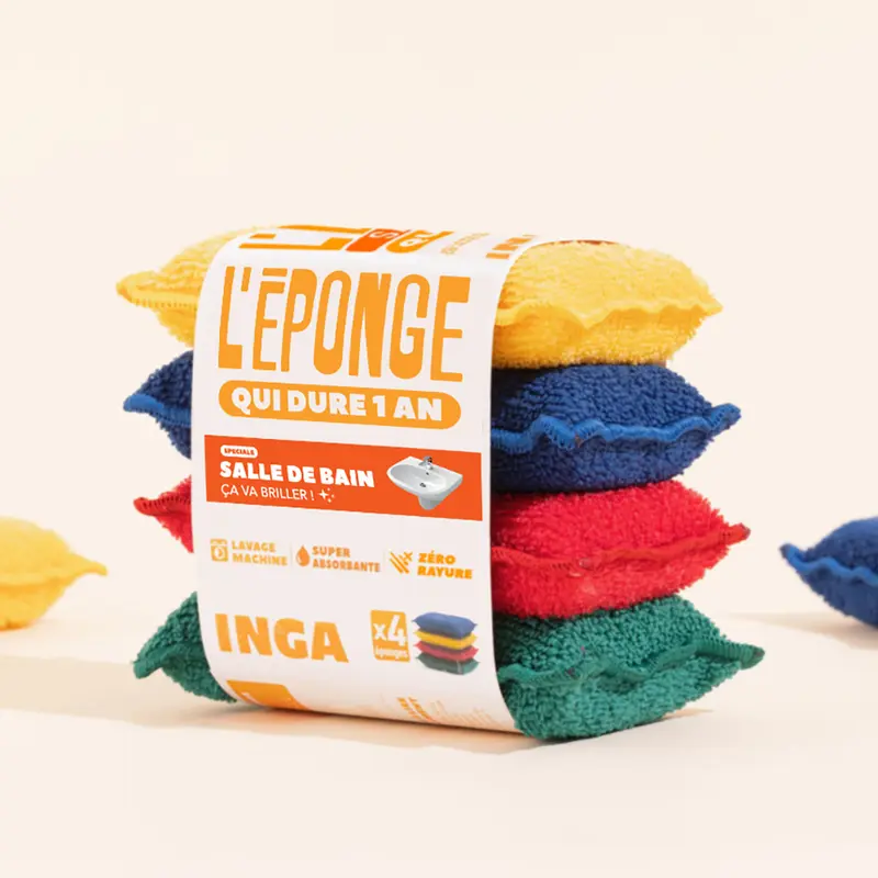 Éponges Salle de Bain 4 Couleurs