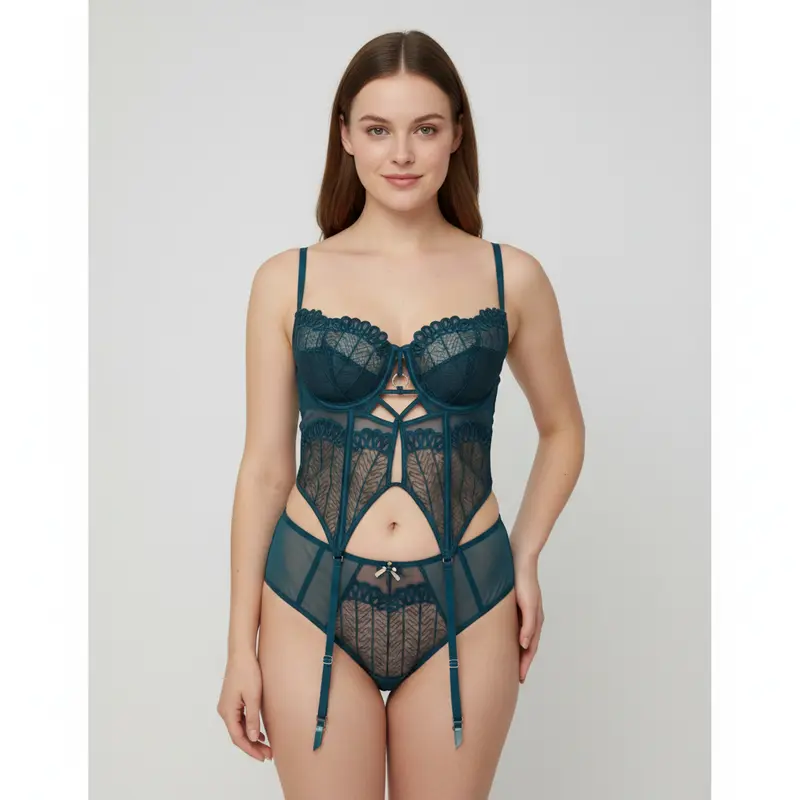 Guêpière Rose Vert
