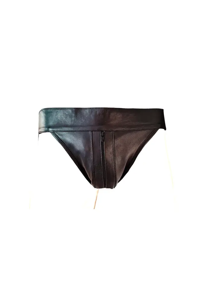 Jockstrap avec Ouverture Zip - Cuir