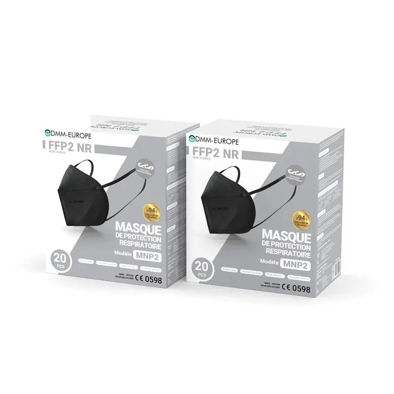 MASQUES FFP2 NOIR - SACHET INDIVIDUEL