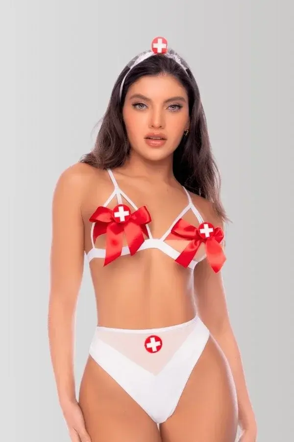 Nurse Costume Bow Set