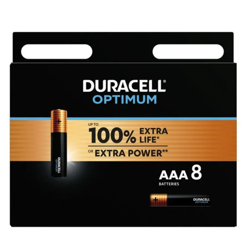 Piles alcalines Optimum AAA LR03 pack de 8 - Duracell