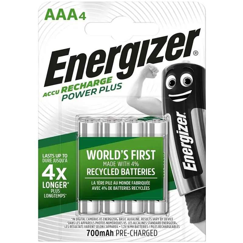 Piles rechargeables AAA Power Plus pack de 4 - Energizer