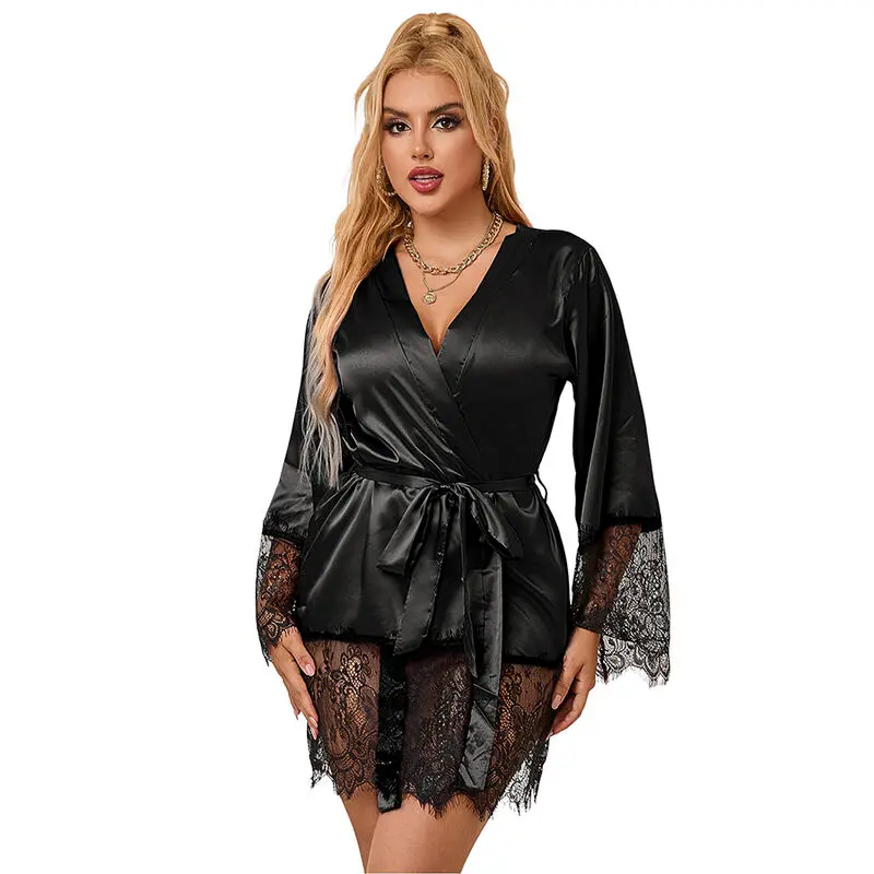 Pyjama dentelle élégant et string noir S/M - Subblime