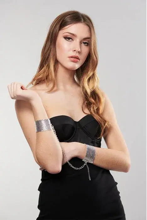 Silver metallic Desire handcuffs