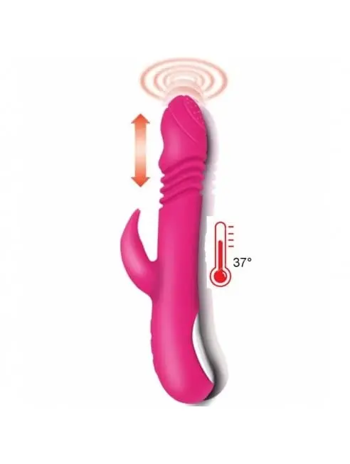 Vibromasseur rabbit va-et-vient chauffant 7 programmes